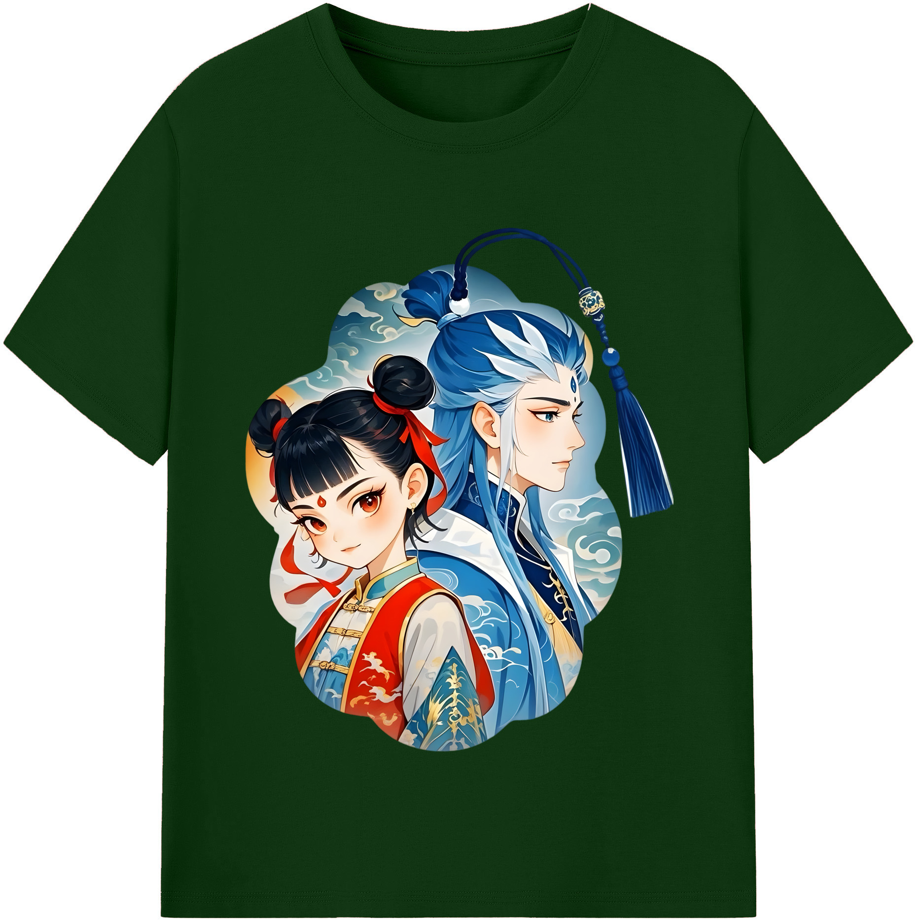（画像用） Ne Zha 2 ナタ 魔童の大暴れ 綿100％半袖Tシャツ（フロントプリント）